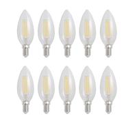 10 X Ampoules LED Filament Bougie 4W = 40W E14 Clair 460lm Blanc Neutre 4000K