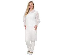 10 x blouses visiteurs - taille XXXL (3XL) - faite de pp-molleton - avec 4 boutons - poussoirs - catégorie de nourriture - couleur: blanc- (manteau de laboratoire, manteau jetable, manteau de molleton)