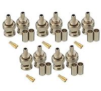 10 x BNC MALE CRIMP-ON CRIMP ON CONNECTORS PLUGS RG59 CCTV DVR