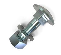10 x Boulons M5 x 20 tête ronde collet carré Vis TRCC avec Écrou et Rondelle Longueurs 20-80mm choix: 10x M5x20