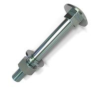10 x Boulons M8 x 140 tête ronde collet carré Vis TRCC avec Écrou et Rondelle Longueurs 20-200mm choix: 10x M8x140