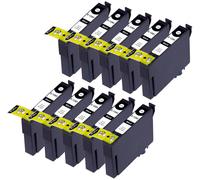 10 x Cartouche d'encre avec puce compatible Epson C13T12854010, T1285 pour imprimantes Stylus Office BX305FW, Stylus Office BX305FW Plus, Stylus S22, Stylus SX125, Stylus SX130, Stylus SX230, Styl