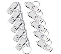 10 x Clé USB 8 Go Metal USB Flash Drive Mémoire Stick avec Porte-clés (Argent)