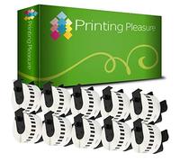 10 x DK22225 Étiquettes Continues pour Brother P-Touch QL-500 QL-500BW QL-550 QL-560VP QL-570 QL-700 QL-710W QL-720NW QL-800 QL-810W QL-820NWB QL-1050 QL-1060N QL-1100 QL-1110NWB | 38mm x 30.48m