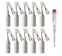10 x douilles de lampes de chantier, douille de suspension, douille de travaux, culot E14 + testeur de phase, blanc