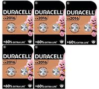 10 x Duracell 2016 Lithium (5 ampoules de 2 batteries) 10 piles