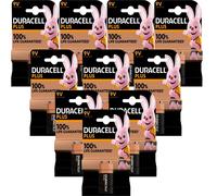 10 X Duracell Plus E-Block / Transistor 9 V 6LR61/MN1604 Alcalin