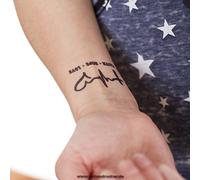 10 x Faith + Hope + Love Tattoo - Logo noir de tatouage de coeur de croix provisoire d'impulsion (10)
