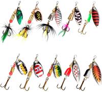 10 X Fishing Kit,Fishing Spinner,Spoon Fishing Lures,Metal Artificial Lures,Rotating Fishing Accessories,Glitter Fishing For Trout Salmon Perch