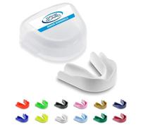 10 x GAME GUARD - Protège-dents pour la boxe, le rugby, le hockey, le karaté et le taekwondo/Protège-dents pour enfants de 8 ans et plus. Homologué CE - Protégez vos dents et vos gencives (Blanc)
