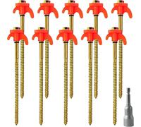 10 X Heavy Duty Steel Tent Pegs, Heavy Duty Camping Pegs, Anti-Rust Metal Rock Pegs, Tent Hooks For Hard Floor And Wood