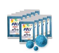 10 x Holi Gulal Poudre hydrosoluble Natural Festival Photo Shooting Rangoli Colors Arc-en-Ciel Poudre Holy Sac de Couleur Paillettes Poudre de Couleur (Blue,Blu)
