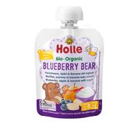 10 x HOLLE Organic Blueberry Bear Blueberries, Apple & Banana With Yogurt Pouch 85g