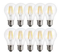 10 X LED Ampoule Forme de Poire A60 7W E27 Transparent 600lm Extra Chaude 1800K
