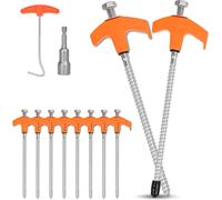 10 X Metal Tent Pegs For Screws,Camping Pegs,Heavy Duty Anchor,Tent Stake For Tarpaulins,Gazebos,Awnings