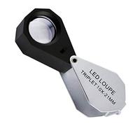 10 x Mini Pliage Jewelers Eye Loupe Bijoux Loupe pour Gemmes Bijoux Pierres Roches Timbres Pièces Montres Loisirs Antiquités Gems, Coins, Timbres + 6 LED Lumières