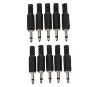 10 x Noir Plastique 3,5mm Male Mono Plug Jack Adaptateur Audio Connecteur