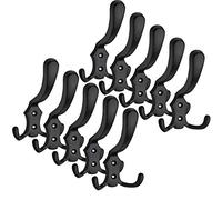 10 x Patères LENA 123 x 79 x 75 mm Entraxe 20 mm Noir Porte-manteau mural Crochet de SO-TECH
