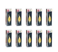 10 x Paulmann Bougie Verre Teinte Or Windstoß Cosy 40W E14, Dimmable