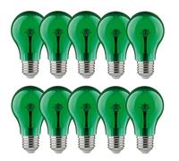 10 X Paulmann LED Ampoule A60 Forme de Poire 1W E27 Clair Vert Fête Lampe Coloré