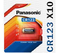 10 x Piles CR123A Panasonic CR123 CR17345 CR123A Lithium Photo Batterie 3V