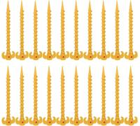 10 X Plastic Tent Pegs,Tent Pegs With T-Shaped 20 Cm Long,Screw On Tent Pegs,Tent Pegs For Camping,Hiking,Travelling (Yellow)