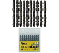 10 x SabreCut SCPC65_10 65mm PZ2 PZ3 PH2 T30 Jeu d'embouts de tournevis à percussion à double extrémité Pozidriv POZI No.2 No.3 Phillips No.2 Torx 30 Heavy Duty avec boîte de rangement