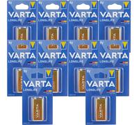10 X VARTA Longlife 9V Alkaline 6LP3146