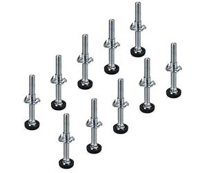 10 x Vis de Réglage M8 x 70 mm avec Écrou à Griffes Capacité de Charge : jusqu‘à 300 kg Vis d’Ajustage Écrou de Réglage
