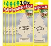 10 x Wunder-Baum Wohnideenshop, Lufterfrischer, Duftbäume, Duft Kokosnuss