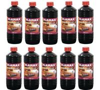 10 x1L Flamax Lampe à Huile pour Intérieur Et Extérieur Ouragan Suie Libre Haut