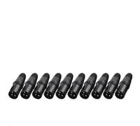 10 XLR pour DMX mâle à 3 broches - 10 pièces en plastique XL - Matériau de contact en laiton - Merci de prendre en compte une marge d'erreur de 1 à 10 mm