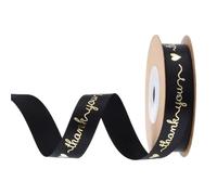 10 Yard Bouquet Decoration Thank You Letter Ribbon Love Heart DIY Bowknot Cake Packaging Box Wrapping(Black)