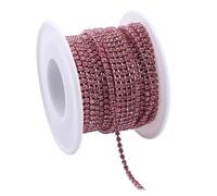 10 Yard Colorful Glass Claw Rhinestone Glitter Crystal Cup Chain Trimmings Sewing For DIY Cloth(Light pink,10YARDS_SS16(3.8MM-4MM))