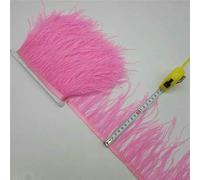 10 yards 10-15CM Plumes d'autruche pour jupe/robe Ruban de plumes d'autruche violet rouge Plume Pour Artisanat Plume Vêtements-Rose-10 yards