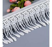 10 Yards 9 cm Bordure Avec Franges Glands Garniture de Dentelle Passementerie Frange Tresse Ruban de Dentelle Rebrode Rouleau de Broderie avec Bordure en Dentelle Coupe Dentelle pour Couture, Robes de