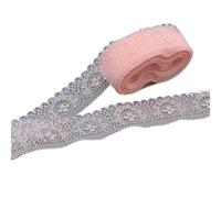 10 Yards Beautiful Lace Ribbon Tape 40MM Trim DIY Embroidered For Sewing Decoration Fabric(Flesh pink)