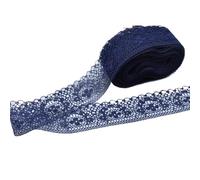 10 Yards Beautiful Lace Ribbon Tape 40MM Trim DIY Embroidered For Sewing Decoration Fabric(Navy)