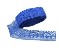 10 Yards Beautiful Lace Ribbon Tape 40MM Trim DIY Embroidered For Sewing Decoration Fabric(Royal blue)
