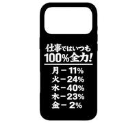 日本語 ユーモア 仕事仕事 100パーセント 面白いオフィス ジョーク デザイン曜日 割合 ユーモア会社員 面白 Coque pour iPhone 17 Pro Max