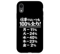 日本語 ユーモア 仕事仕事 100パーセント 面白いオフィス ジョーク デザイン曜日 割合 ユーモア会社員 面白 Coque pour iPhone XR