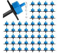 100 1/4" Goutteurs d'Irrigation Goutte à Goutte, Kalolary 2 GPH Goutteur Compensation Pression pour Tube 4/7 mm, Micro Arroseur Jardin Tête Débit Constant pour Irrigation Goutte Pression 8 L/H (Bleu)