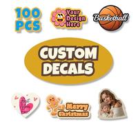 100-1000 Autocollants Personnalisés Avec Logo, Image Photo - Conçois Tes Autocollants personnalisable - Stickers personnalisables pour logos et images - Taille sélectionnable de 3,8 Cm à 15,2 Cm