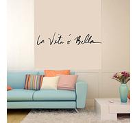 100 * 20 Cm Style Nordique Citations Vinyle Sticker Mural La Vita E Bella Italien Miroirs Autocollants Maison Chambre Décor Phrase Citations Vinyle Mur Stic