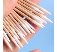100/200/300/500/1000 pièces Bâtonnets de nettoyage pour ongles jetables ultra-fins avec pointe aiguisée pour une précision - Pack de petits bâtonnets de style cure-dents en bois à tête simple et doubl