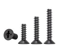 100/200/500 Pièces M1.5 .6 .7 M2 .3 M3 M4 Fer Galvanisé Vis À Tête Plate Croisée Fraisée Noire(5mm,M1.5 (500PCS))