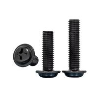 100/200/500 pièces M1.7 M2 M2.5 M3 M4 fer cheveux noir clou croix tête ronde avec vis de coussin tête cylindrique Machine fil boulon avec vis méson(M3x14 (200PCS))