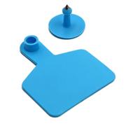 100/200 PCS Étiquettes d'oreille vierges pour bovins TPU Identification vierge des animaux de bétail Bovins Moutons Chèvre Cochon (3,94 × 2,95 pouces ou 2,8 × 2,36 pouces) bleu small200pcs