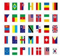 100/200 Pièce Drapeaux du Monde Drapeaux Chaînes Guirlande Jardin Bannières Drapeau International Pour Bar Party Clubs Sportifs Festival restaurant Événements Célébration Décorations du 14 * 21cm