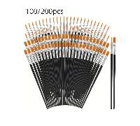 100/200 pièces Lot de pinceaux - Poils de nylon lavables, pinceaux mini plats et ronds détaillés convenant pour la peinture à l'acrylique, à l'huile, à l'aquarelle - Parfait pour les loisirs créatifs,